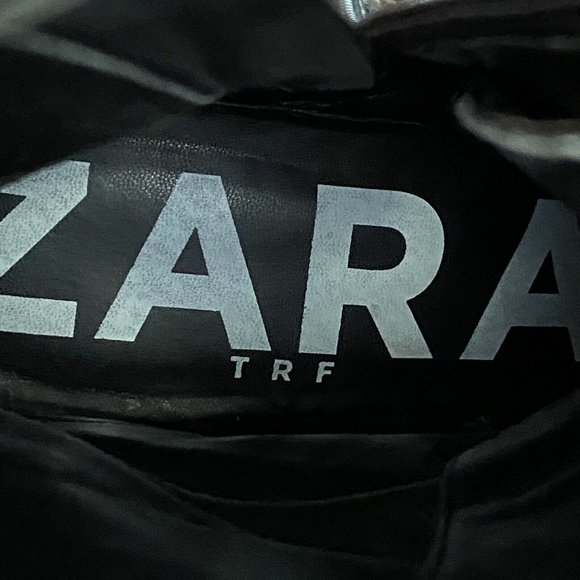 Zara TRF Platform Black Lace Up Combat Boots Lug Sole Croc Embossed US 6 EU 36 - Picture 9 of 10